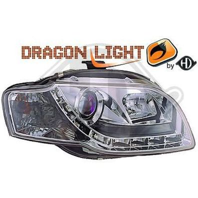 Audi A4 B7 LED Tagfahrlicht Optik Scheinwerfer Chrom + Motor LWR. Bj.2004-2007