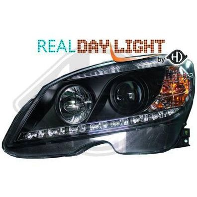 Mercedes C-Klasse W204/ S204 Scheinwerfer mit LED Tagfahrlicht Schwarz Bj.07-11