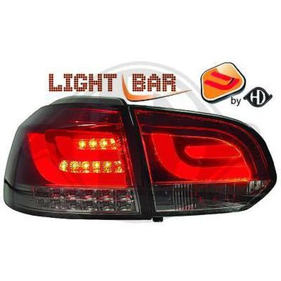 Für VW Golf 6 VI Limousine Lightbar LED Rückleuchten+ LED Blinker Dunkel-Rot