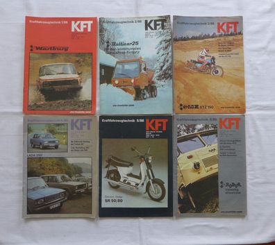 12 x KFT Kraftfahrzeugtechnik 1-12 1986 DDR Oldtimer MZ Simson Trabant Wartburg Jawa