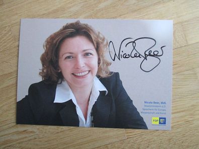 Hessen MdL FDP Staatsministerin a.D. Nicola Beer - handsigniertes Autogramm!!!