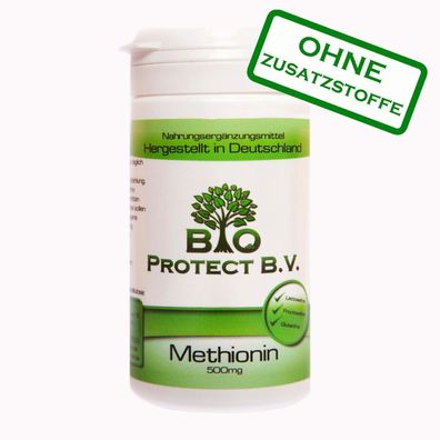L- Methionin 500 mg - 50 Kapseln Hochdosiert ohne Zusatzstoffe von Bio Protect