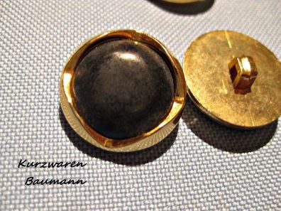 1Kunststoffknopf Knöpfe schwarz goldfarben 23x11mm Öse 4mm Nr 320