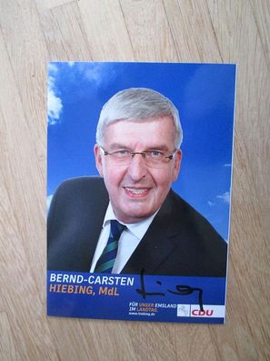 Niedersachsen MdL CDU Bernd-Carsten Hiebing - handsigniertes Autogramm!!!
