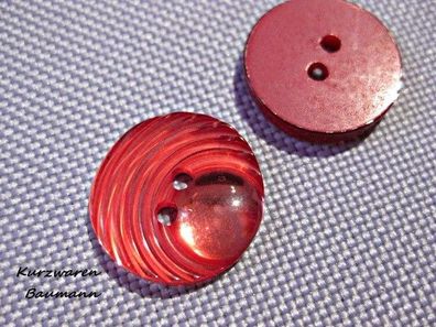 1Kunststoffknopf Knöpfe rot gespiegelt15x2mm 2 Loch a 2mm Nr 552