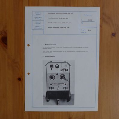 DDR Datenblatt Kurzbeschreibung Schweißtranformator Kombi SCH verschiedene Modelle