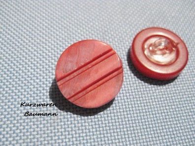 1Kunststoffknopf Knöpfe rot rosa marmoriert 15x7mm Öse 3mm Nr 607