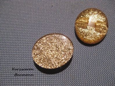 1 Kunststoffknopf Knöpfe goldglitzernd 18x15x6mm Öse 2mm Nr622