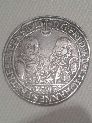 Sachsen Alt-Weimar Silber Taler 1587 Saalfeld Friedrich Wilhelm und Johann