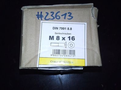 Senkschrauben mit Innensechskant DIN 7991 M8 x 16, 8.8 Verz 100 Stk