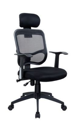 Drehstuhl Bürostuhl mit Kopfstütze Stuhl - Nr 33 - Schwarz