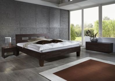 Massivholzbett Schlafzimmerbett - Ritz - Bett Buche -Wenge 140x220 cm