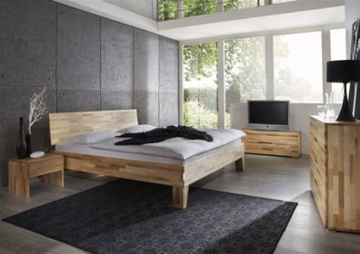 Massivholzbett Schlafzimmerbett -Sierra XL -Bett Kernbuche 120x220 cm