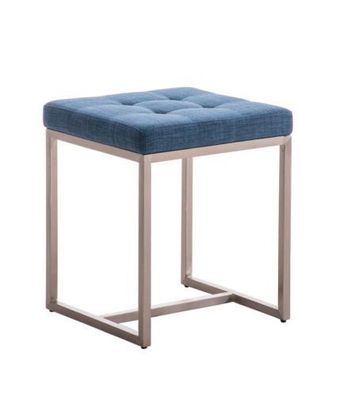 Sitzhocker - BRIT - Schminkhocker Hocker Sessel Stoff Blau 40x40 cm