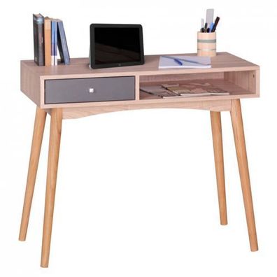 Konsole Sekretär Schreibtisch - Belimo - 90x78x45 cm Sonoma/ Grau