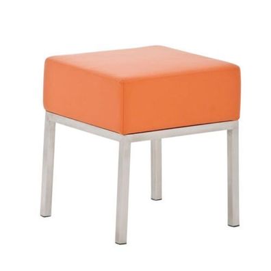 Sitzhocker - LONI 2 - Hocker Sessel Kunstleder Orange 40x40 cm