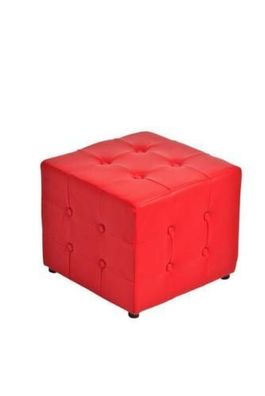 Sitzwürfel Sitzhocker - Cosimo - Hocker : Kunstleder Rot 44x44 cm