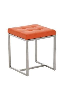 Sitzhocker - BRIT 2 - Hocker Sessel Kunstleder Orange 40x40cm