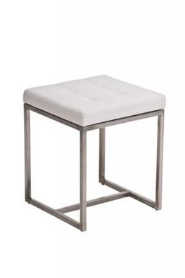 Sitzhocker - BRIT 2 - Hocker Sessel Kunstleder Weiss 40x40cm