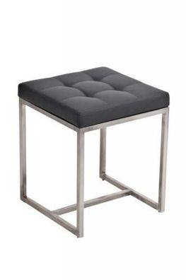Sitzhocker - BRIT 2 - Hocker Sessel Kunstleder Grau 40x40cm