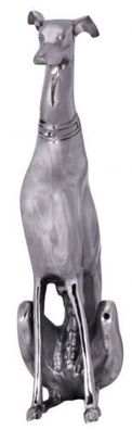Dekoration Design Dog -Aluminium silbern Windhund Skulptur Hundestatue