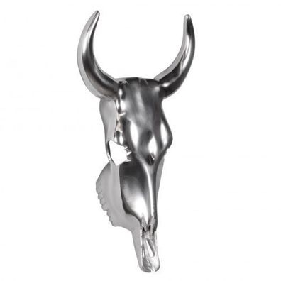 Deko Aluminium Geweih Big Bull S - Wanddekoration Silber