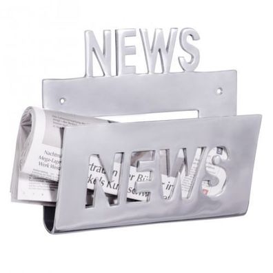 Zeitungshalter News Zeitschriftenhalter aus Aluminium Farbe Silber