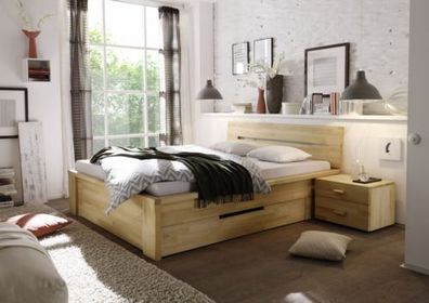 Massivholzbett Schlafzimmerbett - RONI - Bett Kernbuche 180x200 cm
