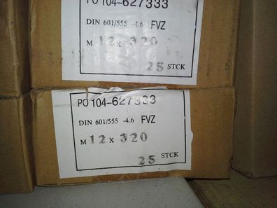 Din 7990 Sechskantschraube Fvz. mit Sechskantmutter ISO 4032 M12x320 25 Stk