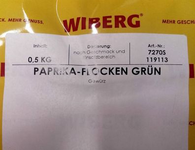 Wiberg Paprika Flocken grün 0,5 kg, Gewürz, Gewürze