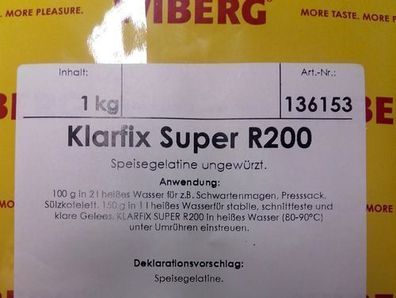 Wiberg Klarfix Super 1 kg, Gewürz, Gewürze, Aspik, Aspikpulver, Sülzenpulver,