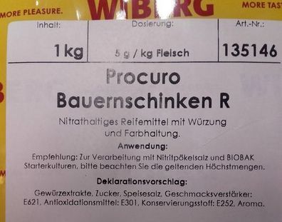 Wiberg Procuro Bauernschinken R 1 kg, Gewürz, Gewürze