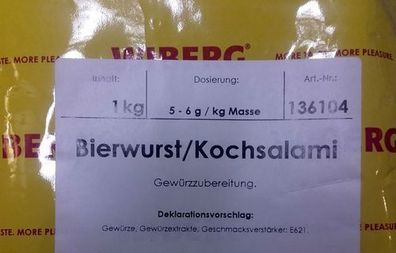 Wiberg Bierwurst Kochsalami 1 kg, Gewürz, Gewürze