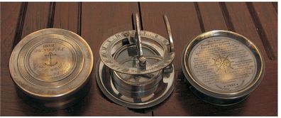 Kompass Sonnenuhr Kompaß Desing antik