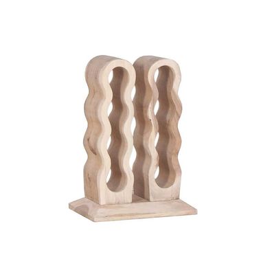 Doppel Weinhalter Teakholz Wohnraumdekoration Flaschenständer Teak 60cm
