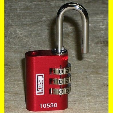 Aluminium Zahlenschloss - Breite 30 mm - in rot