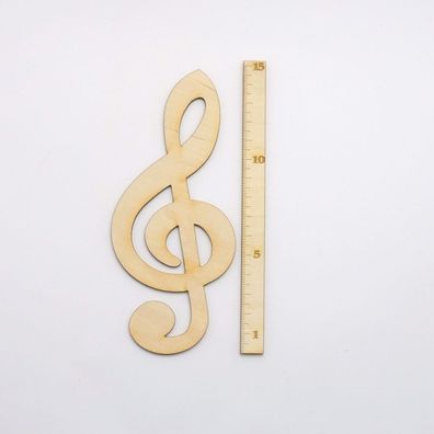 1 Notenschlüssel Violinschlüssel 15 cm mit Loch zum Anhängen Wanddeko Musik