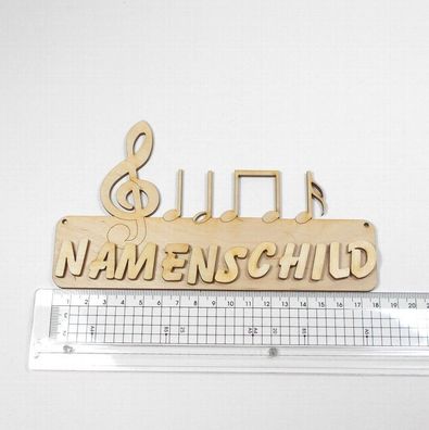 Türschild Musik Musikzimmer Noten DIY 18cm mit Holzbuchstaben selbst gestalten