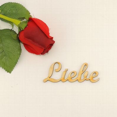 Schriftzug Liebe aus Holz 9cm Hochzeit Valentinstag Deko Streudeko Kartenbasteln