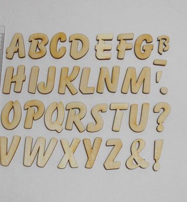 Holzbuchstaben 30mm Holzzahlen inkl. Sonderzeichen Mix zum selbst gestalten DIY