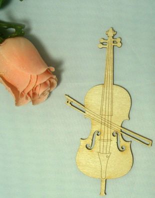 Cello 14 cm aus Holz, Instrument als Dekoration, Musik Deko stilvoll präsentiert