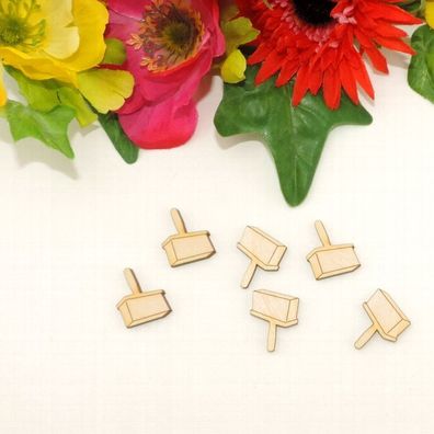 6 Mini Malerpinsel Pinsel Quast für Karten Streudeko Geschenke Geburtstag 2cm