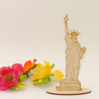 14cm Freiheitsstatue New York Miss Liberty Holz Statur Dekoration USA Souvenier