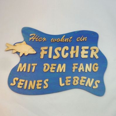 witziges Türschild für Fisch mit Karpfen geniale Geschenkidee NEU Geburtstag