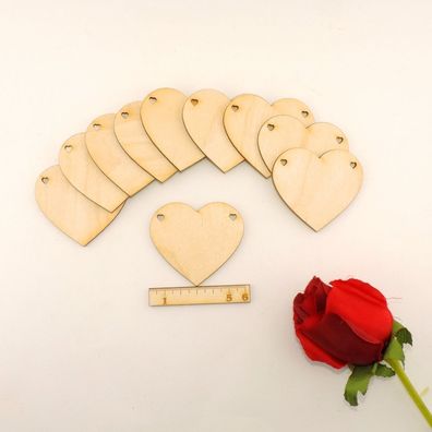 10 Volksfestherzen EHW mit Herzloch zum Anhängen aus Holz 6 cm Deko Hochzeit