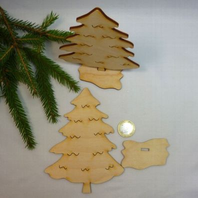 2x Tannenbaum Holz stehender Baum Weihnachten Tanne DIY selbst gestalten 14 cm