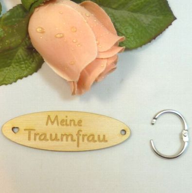 Schlüsselanhänger für MeineTraumfrau Valentinstag Holz Geschenk Mitbringsel