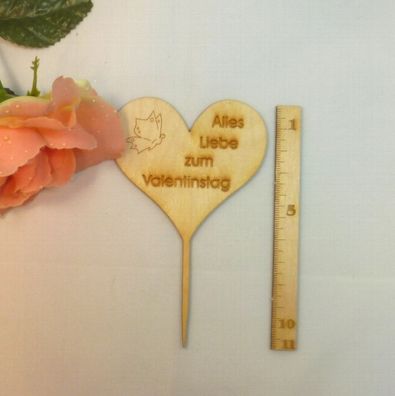 Valentinstag Topper für Blumen, Cupcake Topping Holz die andere Geschenkidee