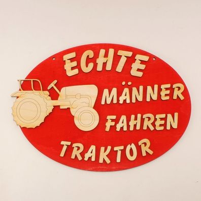 fetziges Türschild, Echte Männer fahren Traktor, Holz Trekker Landwirt Bauer