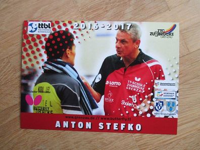 Tischtennis Bundesliga TTC Zugbrücke Grenzau Anton Stefko - hands. Autogramm!!!